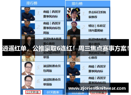 逍遥红单，公推豪取6连红！周三焦点赛事方案！